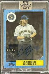 Corbin Burnes [Blue] Baseball Cards 2022 Topps Clearly Authentic 1987 Autographs Prices