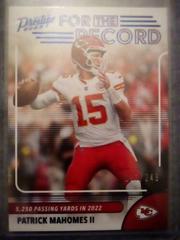 Patrick Mahomes II [Blue] #1 Football Cards 2023 Panini Prestige For the Record Prices