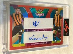 Harvey Vale , Xavier Simons [Red] Soccer Cards 2022 Leaf Vivid Dual Autographs Prices