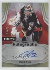 John Gibson [Red] #A-GI Hockey Cards 2021 Upper Deck Synergy Autographs Prices