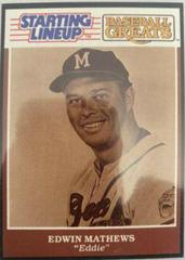 Eddie Mathews Baseball Cards 1989 Kenner Starting Lineup Baseball Greats Prices