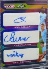 Joel Ndala , Cole Palmer , Will Dickson [Navy Blue] Soccer Cards 2022 Leaf Vivid Triple Autographs Prices