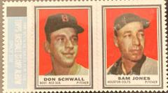 Don Schwall [Sam Jones] Baseball Cards 1962 Topps Stamp Panels Prices