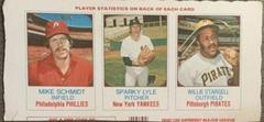Sparky Lyle, Willie Stargell [Hand Cut Panel] Baseball Cards 1975 Hostess Prices