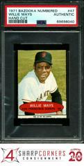 Willie Mays [Hand Cut] Baseball Cards 1971 Bazooka Numbered Prices