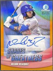Nelson Velazquez [Orange] Baseball Cards 2022 Bowman Chrome Shades of Greatness Autographs Prices
