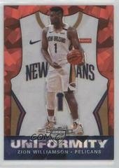 Zion Williamson [Red Cracked Ice] #5 Basketball Cards 2019 Panini Contenders Optic Uniformity Prices
