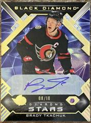 Brady Tkachuk [Purple Relic Autograph] Hockey Cards 2022 Upper Deck Black Diamond Stars Prices