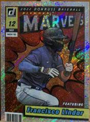Francisco Lindor [Rapture] #M-10 Baseball Cards 2022 Panini Donruss Marvels Prices