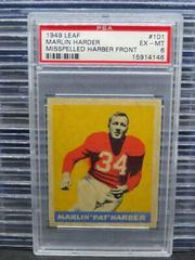 Pat Harder [Misspelled Harber Front] Football Cards 1949 Leaf Prices