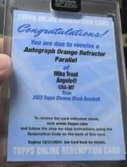 Mike Trout [Orange] #CBA-MT Baseball Cards 2022 Topps Chrome Black Autographs Prices