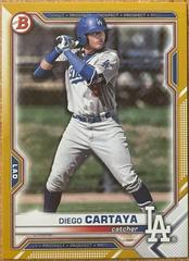 Diego Cartaya [Gold] #BD-155 Baseball Cards 2021 Bowman Draft Prices