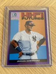 Jasson Dominguez [Purple Refractor Mega Box Mojo] Baseball Cards 2022 Bowman Hi Fi Futures Prices