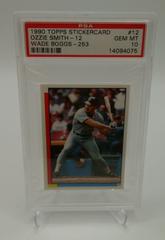 Ozzie Smith, Wade Boggs #12 Baseball Cards 1990 Topps Stickercard Prices