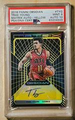 Trae Young [Yellow] #MA-TYG Basketball Cards 2018 Panini Obsidian Matrix Autographs Prices