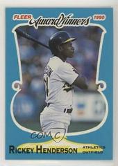 Rickey Henderson #18 Baseball Cards 1990 Fleer Award Winners Prices