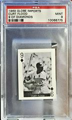 Curt Flood [9 of Diamonds] Baseball Cards 1969 Globe Imports Playing Cards Prices