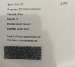 Deebo Samuel #G-DS Football Cards 2022 Panini Absolute Glass Prices