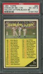Checklist 89-176 [Yellow Letters, Black 98] Baseball Cards 1961 Topps Prices