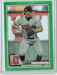 Francisco Lindor [Green Refractor] #3 Baseball Cards 2020 Bowman Chrome Prices