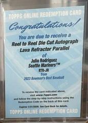 Julio Rodriguez [Lava] Baseball Cards 2023 Bowman's Best Reel to Die Cut Autographs Prices