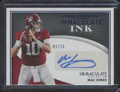 Mac Jones [Blue] #IN-MAC Football Cards 2022 Panini Immaculate Collegiate Ink Autographs Prices
