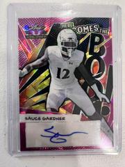Sauce Gardner [Crystal Pink] Football Cards 2022 Leaf Valiant Autographs Here Comes the Boom Prices