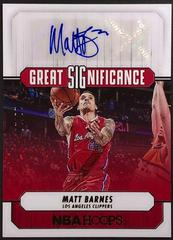 Matt Barnes [Gold] Basketball Cards 2022 Panini Hoops Great SIGnificance Autographs Prices