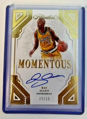 Ray Allen [Gold] #42 Basketball Cards 2022 Panini Flawless Momentous Autograph Prices