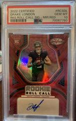 Drake London [Red] #RCS-DL Football Cards 2022 Panini Certified Rookie Roll Call Signatures Prices