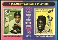 1954 MVP's [Yogi Berra, Willie Mays] #192 Baseball Cards 1975 Topps Prices