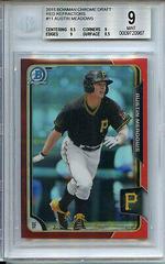 Austin Meadows [Chrome Red Refractor] #11 Baseball Cards 2015 Bowman Draft Prices