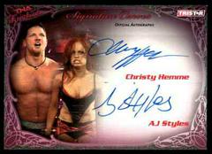 Christy Hemme, AJ Styles [Green] #KA17 Wrestling Cards 2009 TriStar TNA Knockouts Signature Curves Prices