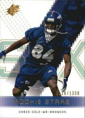 Chris Cole #94 Football Cards 2000 Spx Prices