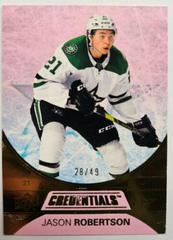 Jason Robertson [Gold] #14 Hockey Cards 2021 Upper Deck Credentials Prices