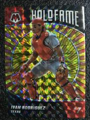 Ivan Rodriguez [Reactive Yellow] Baseball Cards 2022 Panini Mosaic Holofame Prices