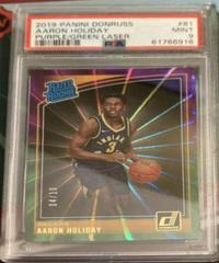 Aaron Holiday [Purple, Green Laser] #81 Basketball Cards 2019 Panini Donruss Prices