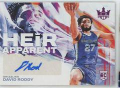 David Roddy [Pink] #HA-DRG Basketball Cards 2022 Panini Court Kings Heir Apparent Prices