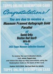 David Ortiz [Gold] #MFA-DOR Baseball Cards 2023 Topps Museum Collection Framed Autographs Prices