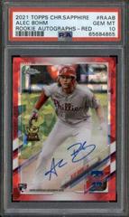Alec Bohm [Red] #RA-AB Baseball Cards 2021 Topps Chrome Sapphire Rookie Autographs Prices