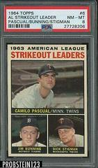 AL Strikeout Leader [Pascual, Bunning, Stigman] #6 Baseball Cards 1964 Topps Prices