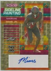 Marvin Mims Jr. [Prismatic Super Gold] #SP-MMJ Football Cards 2023 Leaf Vivid Autographs Sideline Painting Prices