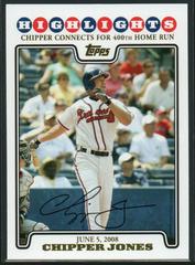 Chipper Jones [Gold Foil] #UH5 Baseball Cards 2008 Topps Update & Highlights Prices