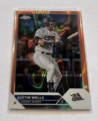 Austin Wells [Orange Lava] #PDC-10 Baseball Cards 2023 Topps Pro Debut Chrome Prices