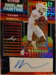 Xavier Worthy [Prismatic Black] #SP-XW1 Football Cards 2023 Leaf Vivid Autographs Sideline Painting Prices