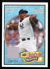 Mariano Rivera [Jersey Light Blue] #111 Baseball Cards 2008 Upper Deck Baseball Heroes Prices