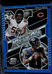 Justin Fields, Khalil Mack [Blue] #XO-14 Football Cards 2021 Panini Contenders Optic Xs and Os Prices