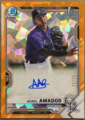 Adael Amador [Orange Refractor] Baseball Cards 2021 Bowman Sapphire Autographs Prices