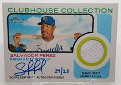 Salvador Perez #CCAR-SP Baseball Cards 2022 Topps Heritage Clubhouse Collection Autograph Relics Prices