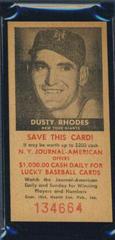Dusty Rhodes Baseball Cards 1954 NY Journal American Prices